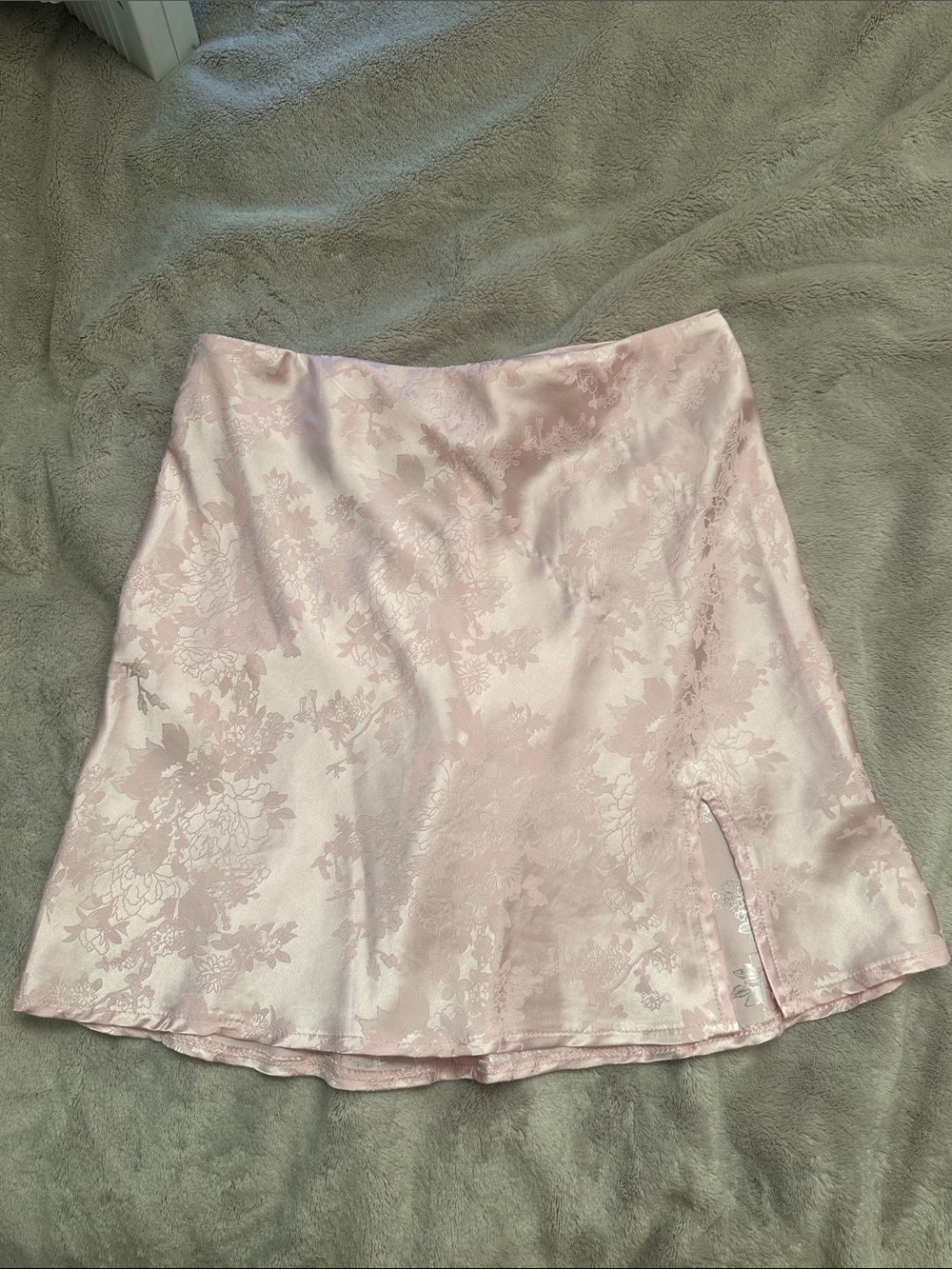 Princess Polly Pale Pink Satin Floral Skirt